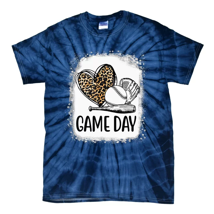 Leopard Game Day Heart Soccer Mom Mama Tie-Dye T-Shirt