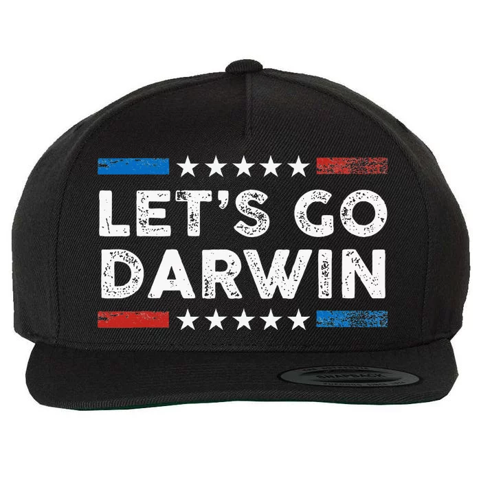 Lets Go Darwin Us Flag Vintage Wool Snapback Cap