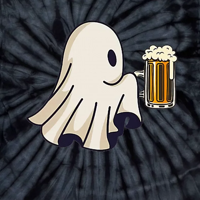 Little Ghost Drinking Beer Funny Halloween Costume Tie-Dye T-Shirt