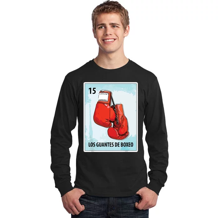 Los Guantes De Boxeo Mexican Boxing Gloves Cards Tall Long Sleeve T-Shirt