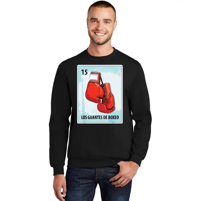 Los Guantes De Boxeo Mexican Boxing Gloves Cards Tall Sweatshirt