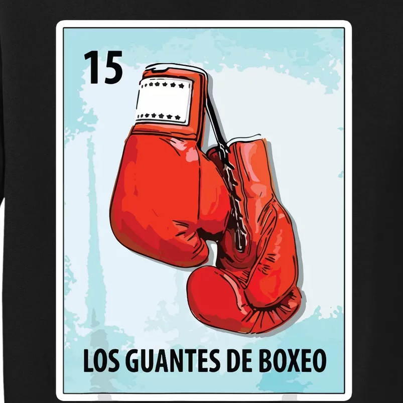 Los Guantes De Boxeo Mexican Boxing Gloves Cards Tall Sweatshirt