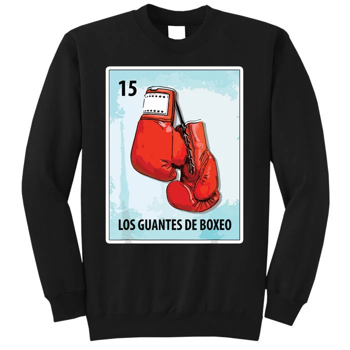 Los Guantes De Boxeo Mexican Boxing Gloves Cards Tall Sweatshirt