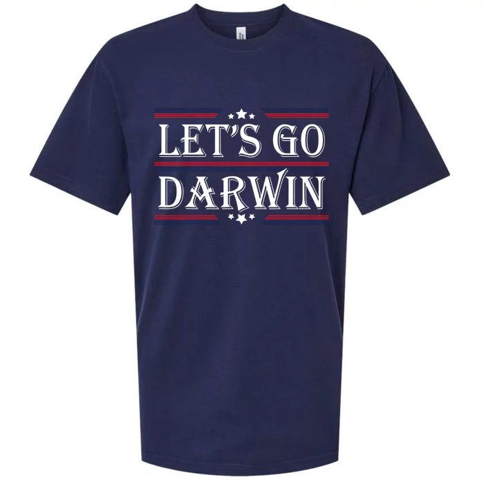 Lets Go Darwin Sarcastic Saying USA Flag Lets Go Darwin Sueded Cloud Jersey T-Shirt