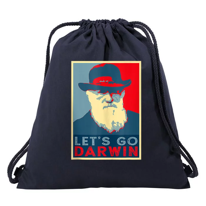 Lets Go Darwin Funny Sarcastic Hope Style Drawstring Bag