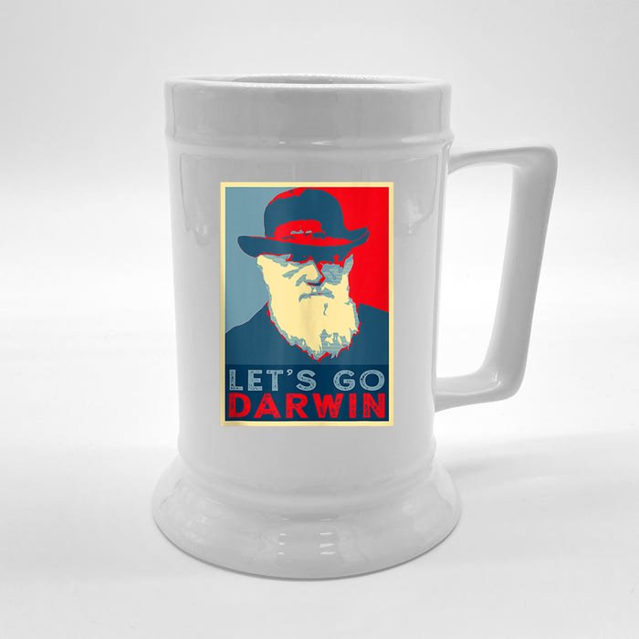 Lets Go Darwin Funny Sarcastic Hope Style Front & Back Beer Stein