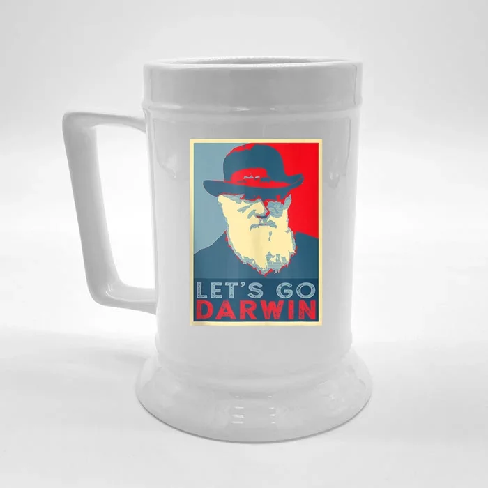 Lets Go Darwin Funny Sarcastic Hope Style Front & Back Beer Stein