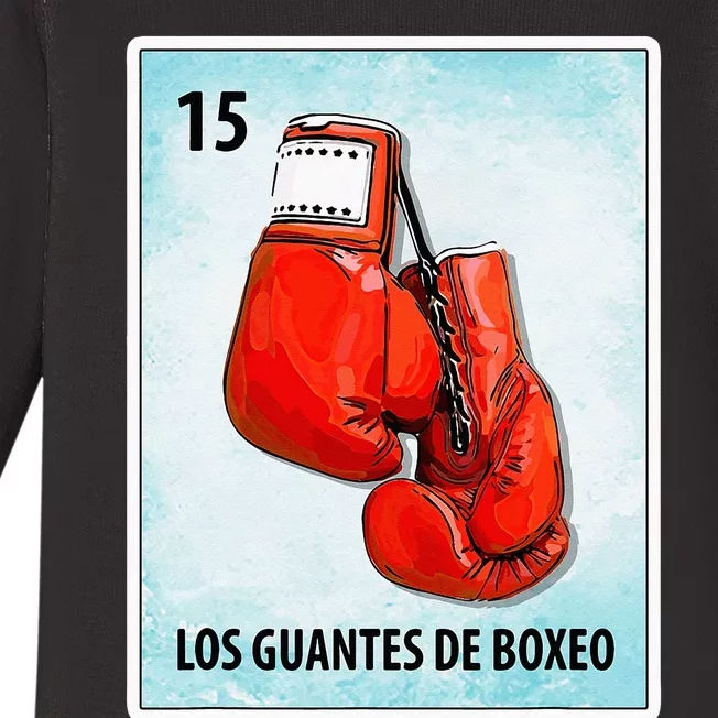 Los Guantes De Boxeo Mexican Boxing Gloves Cards Baby Long Sleeve Bodysuit