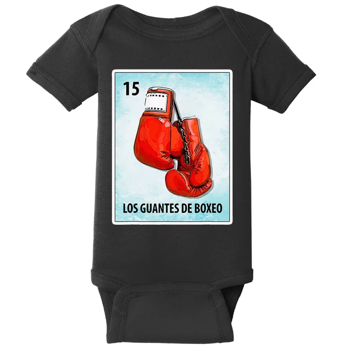 Los Guantes De Boxeo Mexican Boxing Gloves Cards Baby Bodysuit