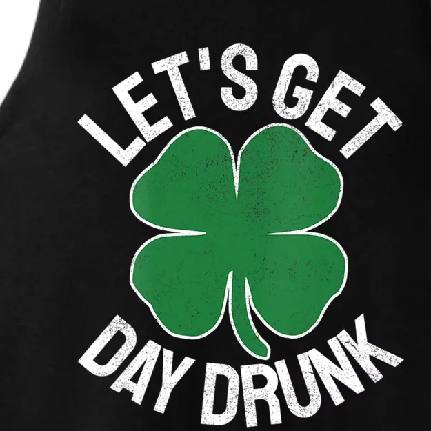 Lets Get Day Drunk Shamrock St Patricks Day Beer Irish Cool Gift Ladies Tri-Blend Wicking Tank