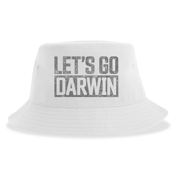 Lets Go Darwin Grey Distressed Lets Go Darwin Sustainable Bucket Hat