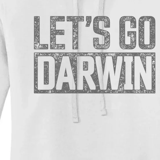 Lets Go Darwin Grey Distressed Lets Go Darwin Women's Pullover Hoodie