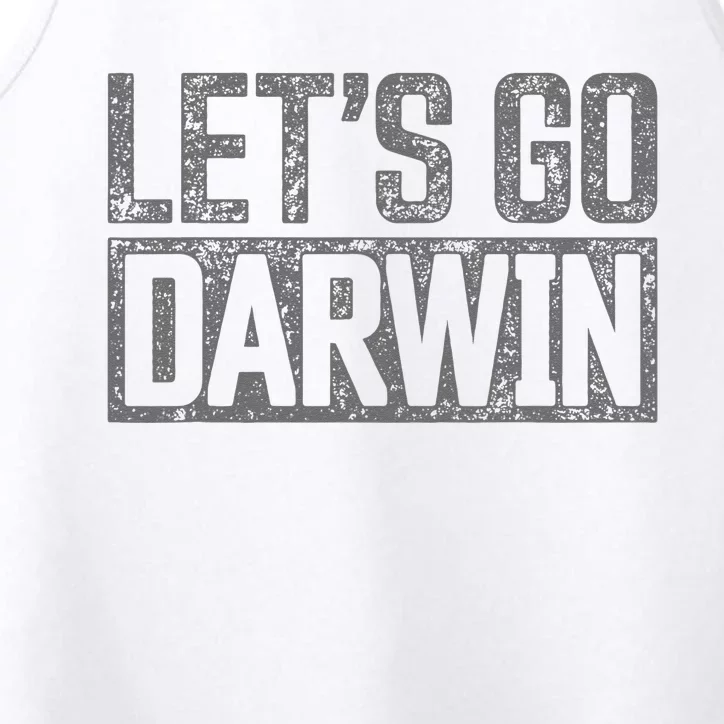 Lets Go Darwin Grey Distressed Lets Go Darwin Performance Tank