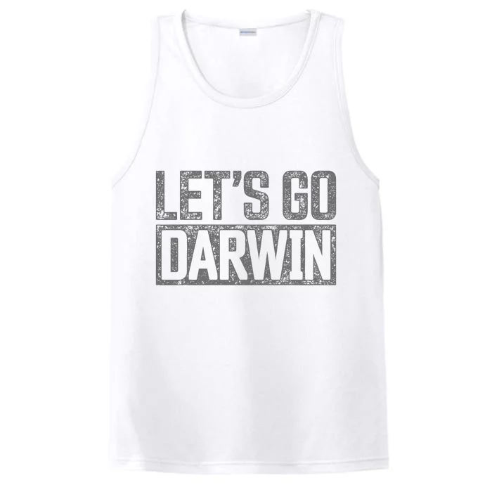 Lets Go Darwin Grey Distressed Lets Go Darwin Performance Tank