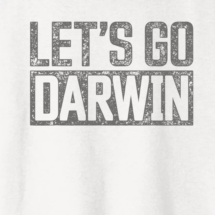 Lets Go Darwin Grey Distressed Lets Go Darwin Women's Crop Top Tee