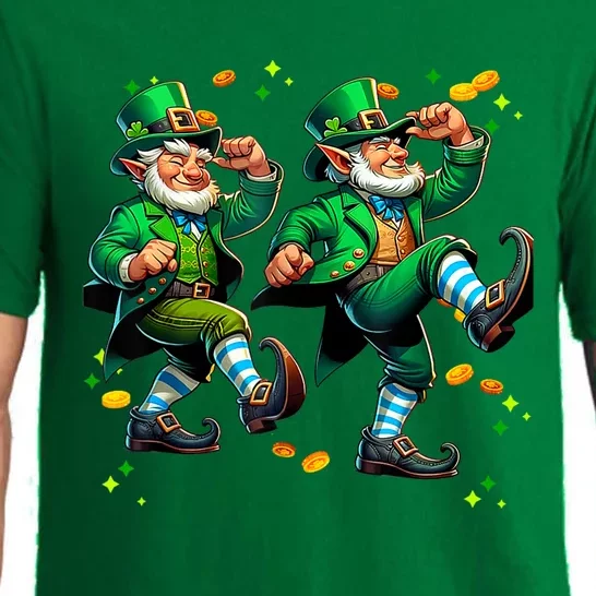 Leprechaun Gridd Dance St Patricks Day Pajama Set