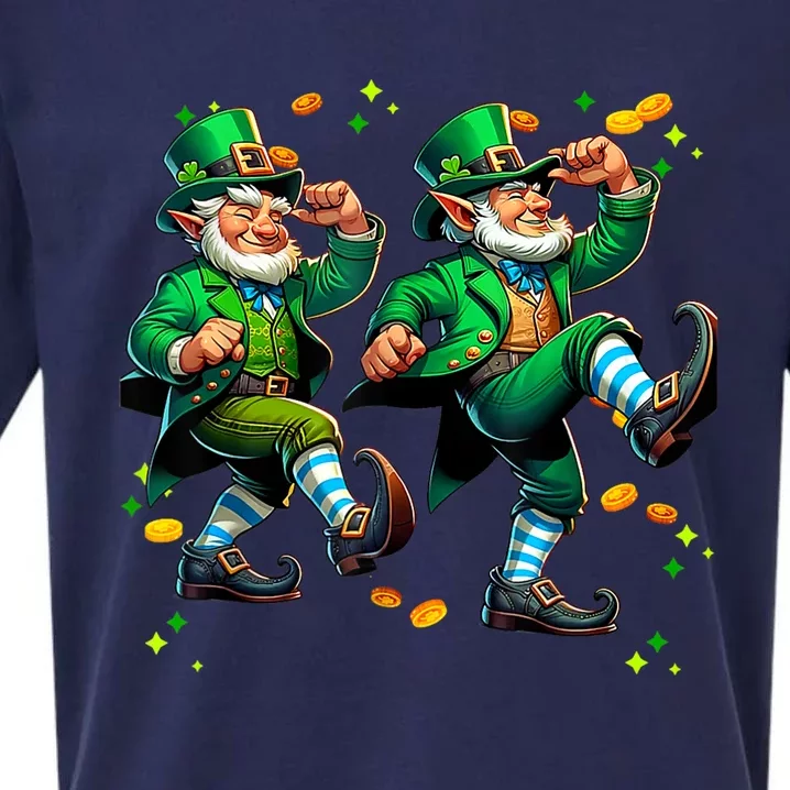 Leprechaun Gridd Dance St Patricks Day Sueded Cloud Jersey T-Shirt