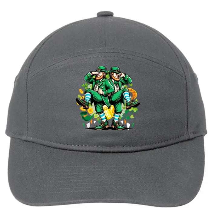 Leprechaun Gridd Dance St Patricks Day 7-Panel Snapback Hat