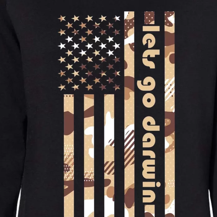 Lets Go Darwin LetS Go Darwin American Flag Womens California Wash Sweatshirt