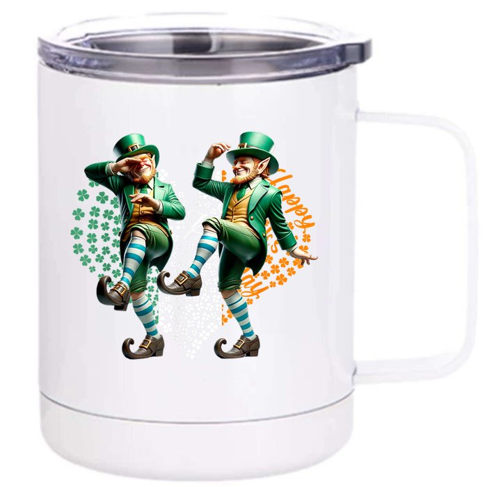 Leprechaun Gridd Dance Saint Paddy Saint Patricks Day Front & Back 12oz Stainless Steel Tumbler Cup