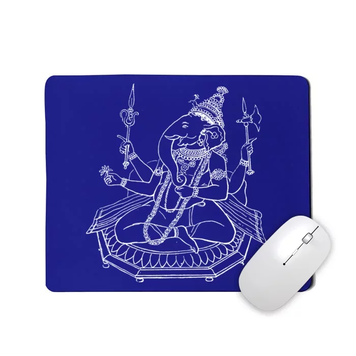 Lord Ganesha Elephant Head Vintage Gift Hindu Hinduism Yoga Gift Mousepad