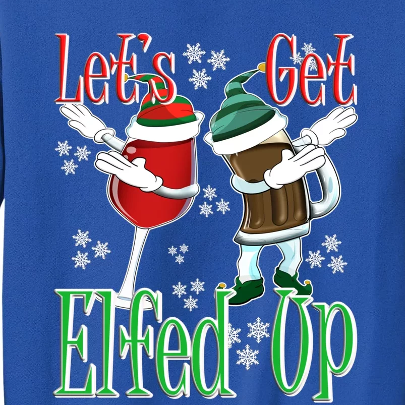 Let's Get Ed Up Christmas Dabbing Wine Beer Ing Gift Tall Sweatshirt