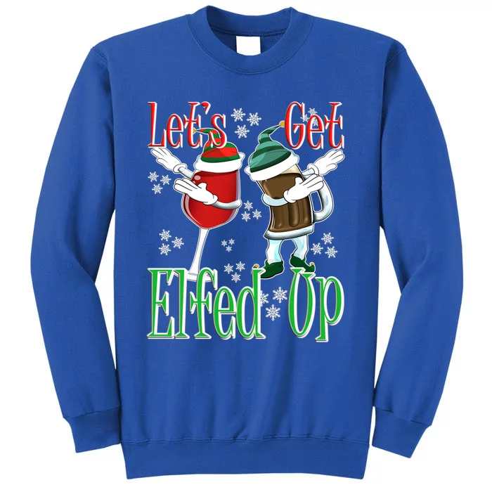 Let's Get Ed Up Christmas Dabbing Wine Beer Ing Gift Tall Sweatshirt