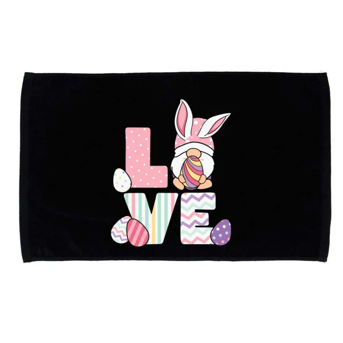 LOVE Gnome Easter Egg Cute Ears Rabbit Easter Day Microfiber Hand Towel