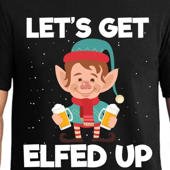 Let's Get Elfed Up Christmas Beer Elf Xmas Ing Costume Funny Gift Pajama Set