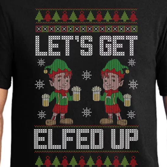 Let's Get Elfed Up Christmas Beer Elf Xmas Ing Costume Gift Pajama Set