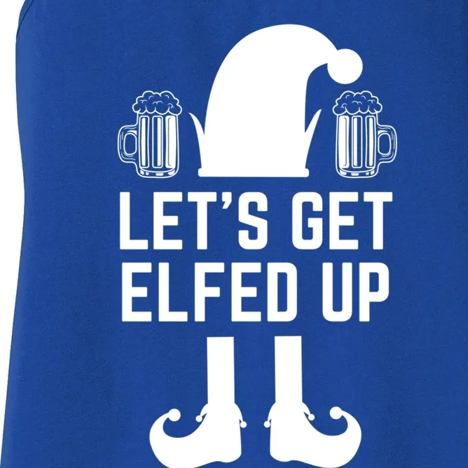 Let's Get Elfed Up Christmas Beer Elf Xmas Ing Costume Gift Women's Racerback Tank