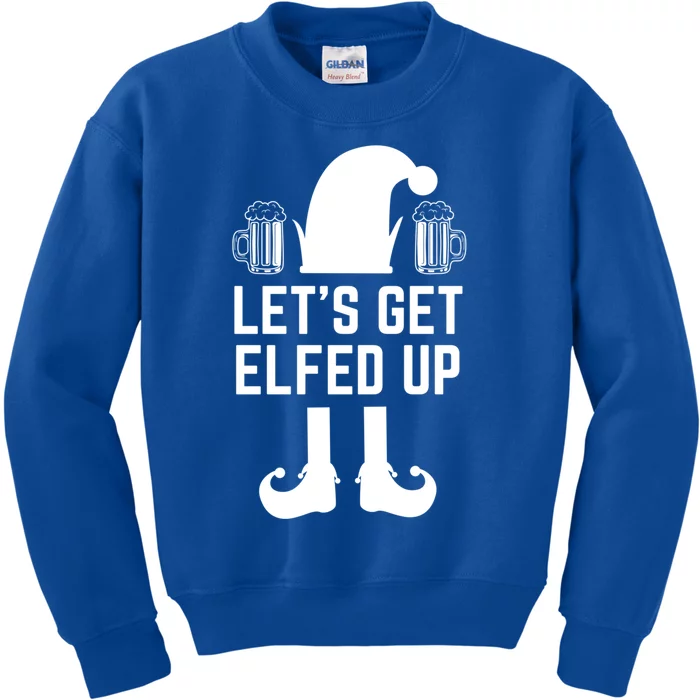 Let's Get Elfed Up Christmas Beer Elf Xmas Ing Costume Gift Kids Sweatshirt