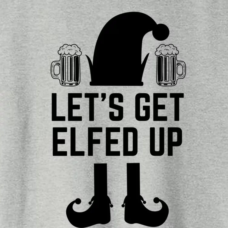 Let's Get Elfed Up Christmas Beer Elf Xmas Ing Costume Gift Women's Crop Top Tee