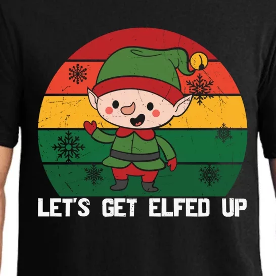 Let's Get Elfed Up Elf Family Matching Christmas Xmas Gift Pajama Set