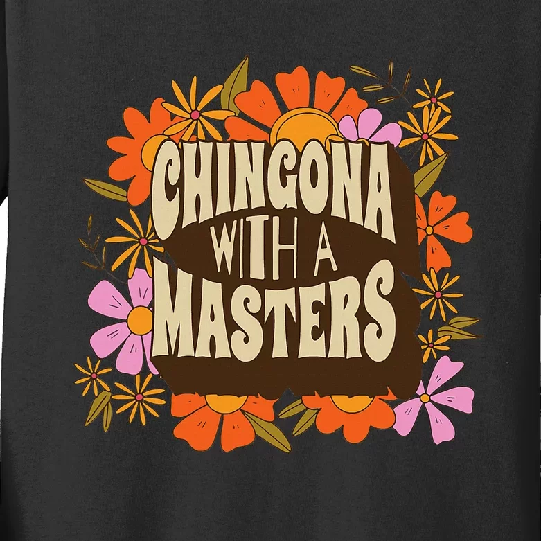 Latina Graduation Educated Latina Chingona With A Master Kids Long Sleeve Shirt