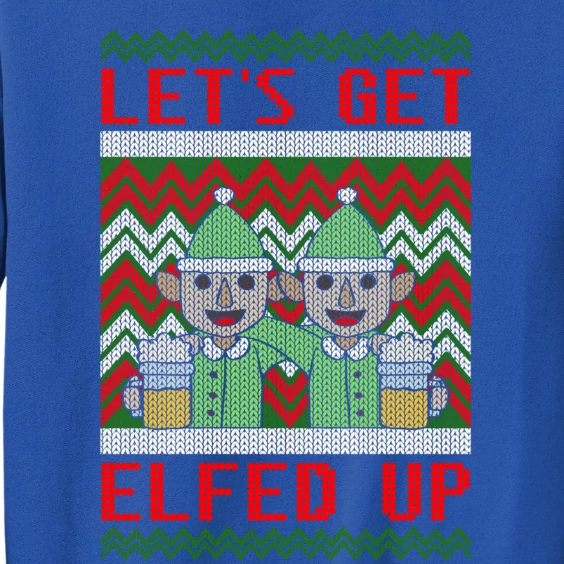 Let's Get Elfed Up Elf Ugly Christmas Sweater Style Drunk Gift Sweatshirt