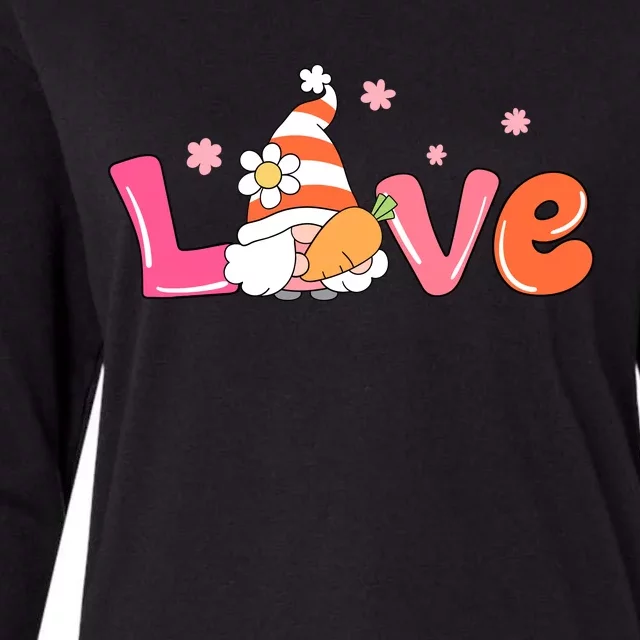 Love Gnome Easter Spring Cute Womens Cotton Relaxed Long Sleeve T-Shirt