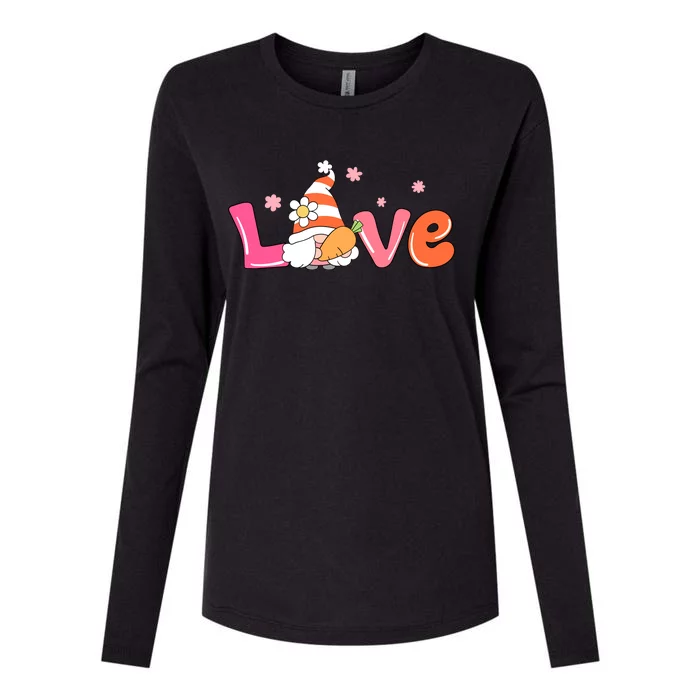 Love Gnome Easter Spring Cute Womens Cotton Relaxed Long Sleeve T-Shirt