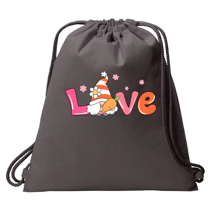 Love Gnome Easter Spring Cute Drawstring Bag