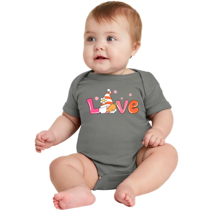 Love Gnome Easter Spring Cute Baby Bodysuit