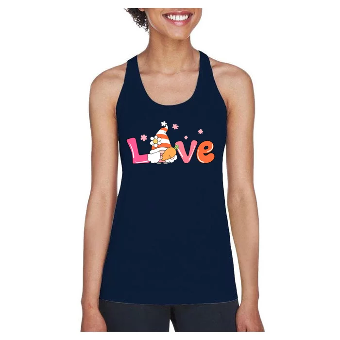 Love Gnome Easter Spring Cute Women's Racerback Tank