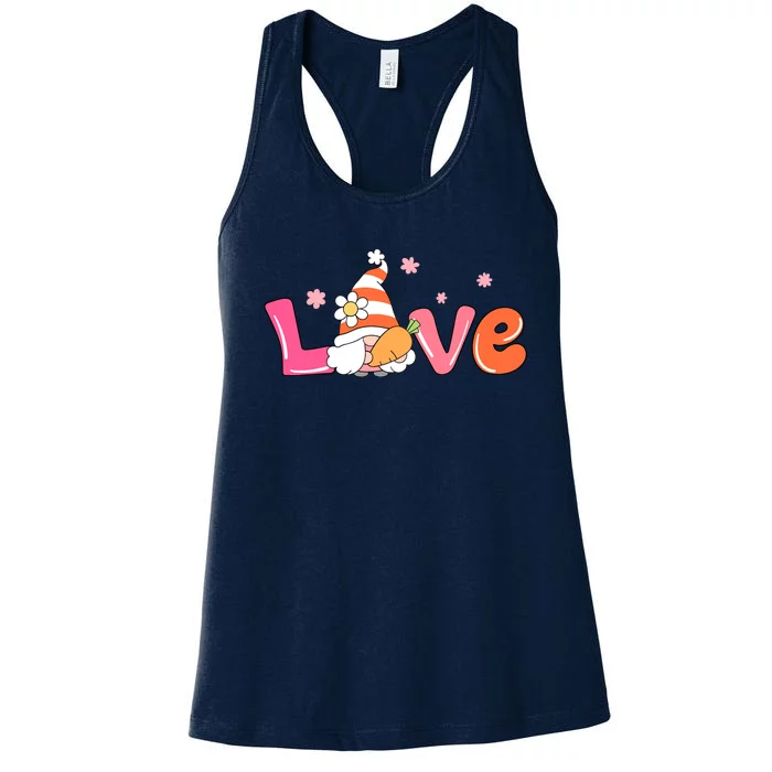 Love Gnome Easter Spring Cute Women's Racerback Tank