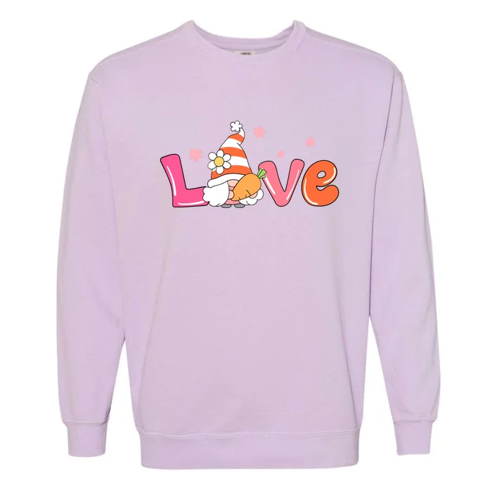 Love Gnome Easter Spring Cute Garment-Dyed Sweatshirt