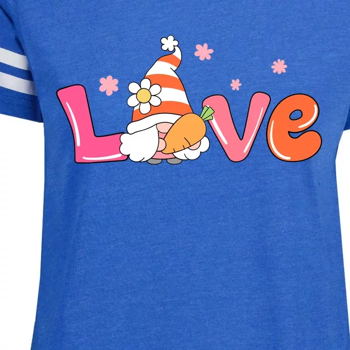 Love Gnome Easter Spring Cute Enza Ladies Jersey Football T-Shirt