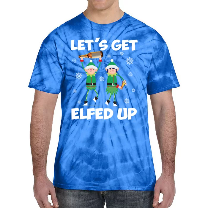 Let's Get Elfed Up Funny Christmas Matching Family Elf Lover Great Gift Tie-Dye T-Shirt