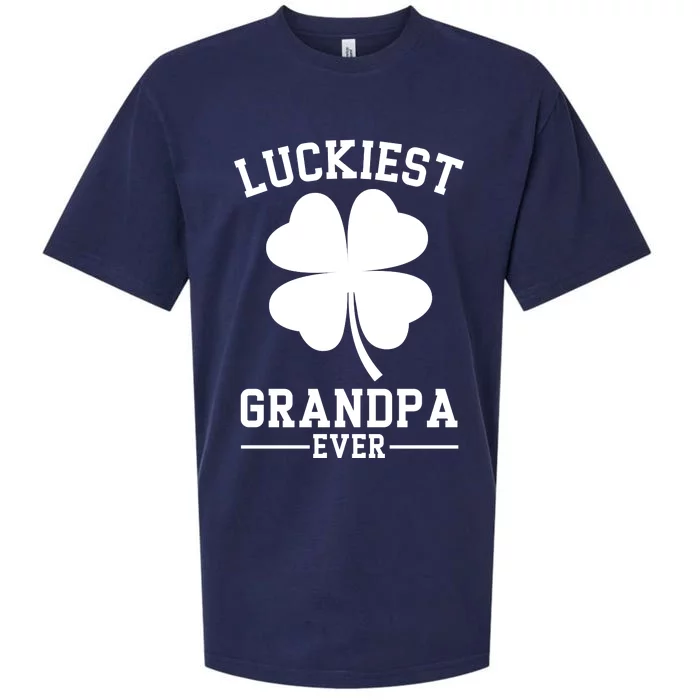 Luckiest Grandpa Ever Funny St Patricks Day Sueded Cloud Jersey T-Shirt