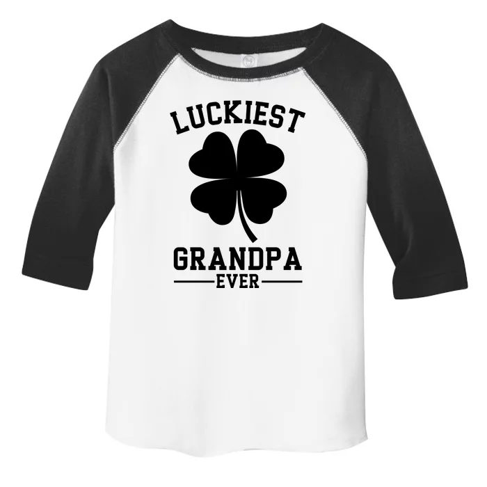 Luckiest Grandpa Ever Funny St Patricks Day Toddler Fine Jersey T-Shirt