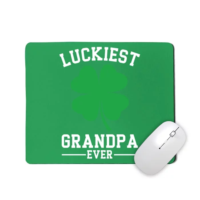 Luckiest Grandpa Ever Funny St Patricks Day Mousepad