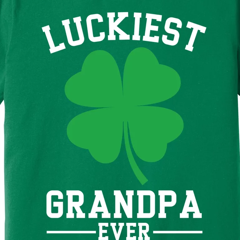 Luckiest Grandpa Ever Funny St Patricks Day Premium T-Shirt