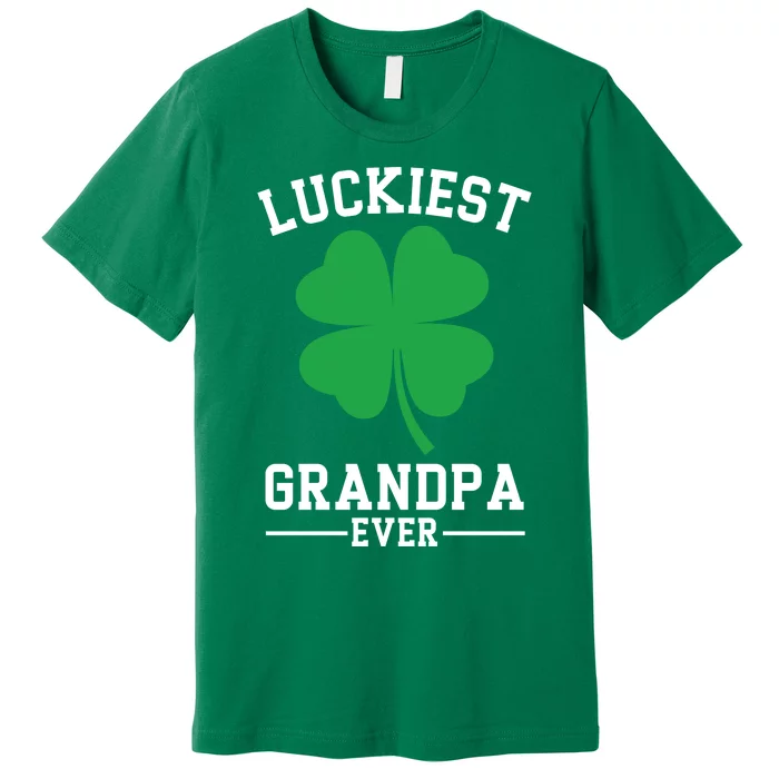 Luckiest Grandpa Ever Funny St Patricks Day Premium T-Shirt